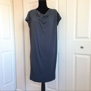 Eileen Fisher Short-Sleeved Gray Jersey Dress - S